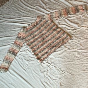 The Limited size medium cream brown and orange colored sweater